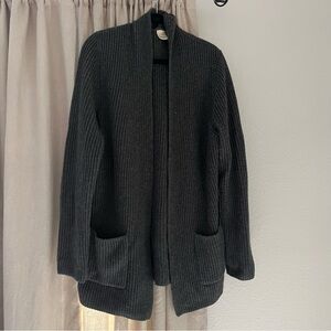Baldwin Kansas City Wool + Cashmere Open Front Two‎ Pocket Cardigan Sweater
